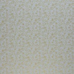 Swirl Vines Christmas Glitter Cotton Fabric