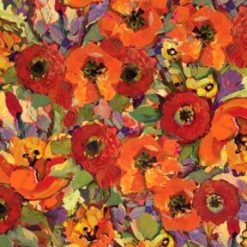Susan Winget 108 Orange   Red Poppies Premium Wide Cotton Fabric