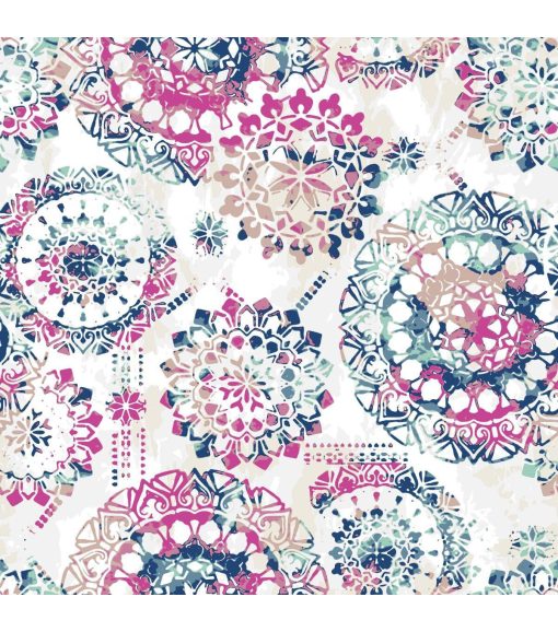 RoomMates Wallpaper Pink   Blue Bohemian