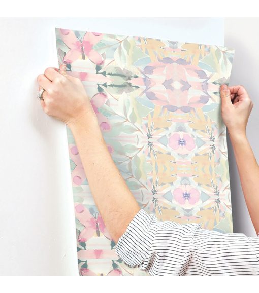 RoomMates Wallpaper Pink Synchronized Floral - Image 7