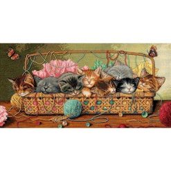 Dimensions 18 x 9 Kitty Litter Counted Cross Stitch Kit