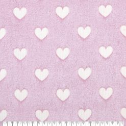 Pink Hearts Glow Sew Lush Fleece Fabric