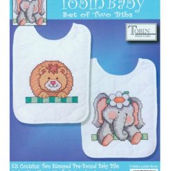 Tobin 9 x 14 Noah s Ark Bib Stamped Cross Stitch Kit 2ct