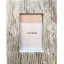 4 x 6 Wavy Grooved Marble Tabletop Picture Frame by Place   Time