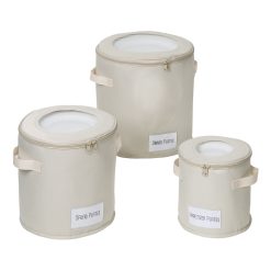 Honey Can Do 3ct Natural Round Dinnerware Storage Cases