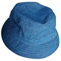 One Size Unisex Washed Cotton Bucket Hat   Denim Blue