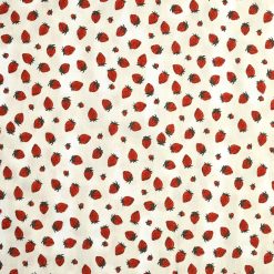 Brent Carlson Strawberry On Tan Premium Quilt Cotton Fabric