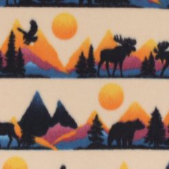 Wilderness Sunset Scene Anti Pill Plush Fleece Fabric