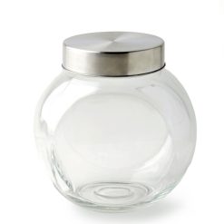 6 Round Tilted Glass Jar With Lid by Park Lane