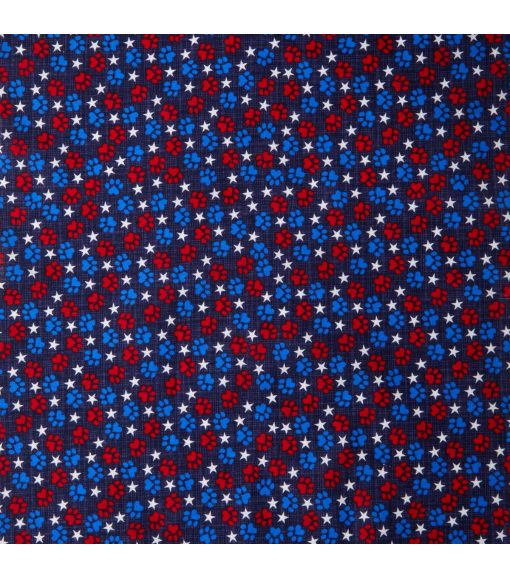 Paw Prints Stars Patriotic Cotton Fabric