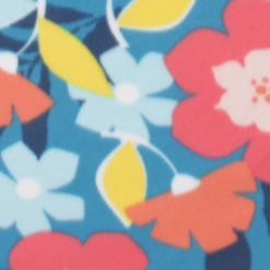 Bold Summer Floral on Blue Blizzard Fleece Fabric