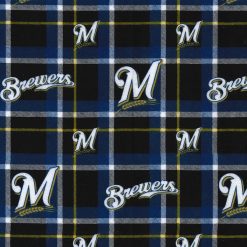 Fabric Traditions Milwaukee Brewers Flannel Fabric Plaid
