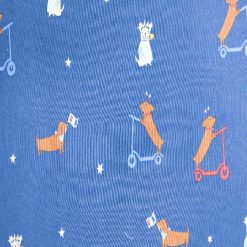 Blue Doggies On Scooters Patriotic Cotton Fabric by POP!