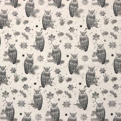 Owls on White Super Snuggle Christmas Flannel Fabric
