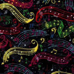 Colorful Music Super Snuggle Flannel Fabric