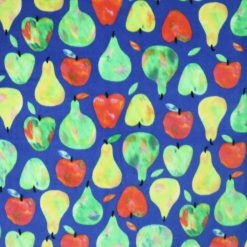 Home Grown Fruits on Blue Anti Pill Fleece Fabric