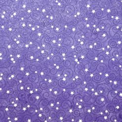 Stars on Swirls Dark Blue Glitter Cotton Fabric by Keepsake Calico