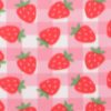 Pink Strawberry Check Blizzard Fleece Fabric