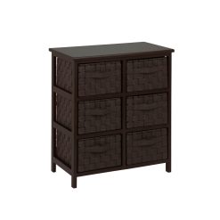 Honey Can Do 21.5 x 24.5 Espresso Woven 6 Drawer Storage Chest