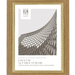 5 x 7 Two Toned   Gold Beaded Tabletop Picture Frame by Place   Time