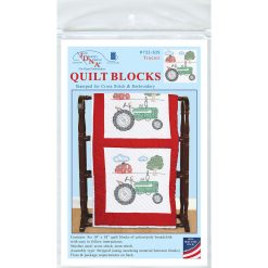 Jack Dempsey Needle Art 18 Tractor Stamped White Quilt Blocks 6pk
