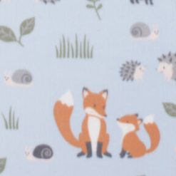 Woodland Animals On Blue Blizzard Fleece Fabric
