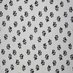 Paw Print on White Cotton Fabric by Quilter s Showcase