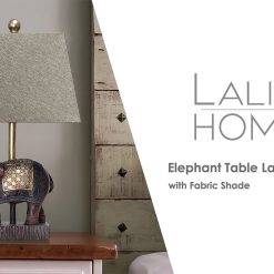 All The Rages 20 Elephant Table Lamp With Fabric Shade