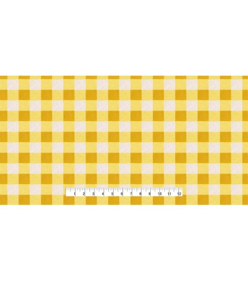 Gingham Yellow Super Snuggle Cotton Fabric - Image 4