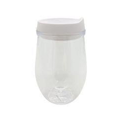 12oz White Transparent Plastic Wine Tumbler by Happy