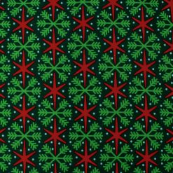 Green Snowflakes on Red Super Snuggle Christmas Flannel Fabric