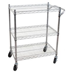 Oceanstar 400lbs Silver 3 Tier Heavy Duty All Purpose Utility Cart