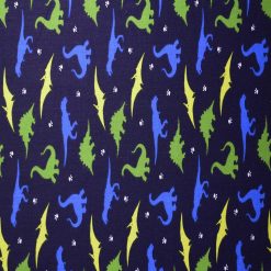 Dinosaur Silhouettes on Dark Blue Cotton Fabric by Quilter s Showcase