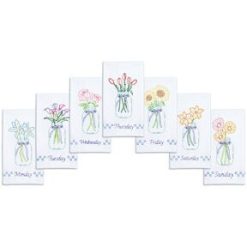 Jack Dempsey 17 x 28 Mason Jar Bouquets Stamped Hand Towels 7ct