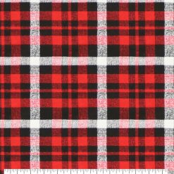 Alex Red   Gray Plaid Super Snuggle Flannel Fabric