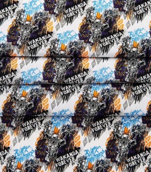 Black Panther Wakanda Grafitti Cotton Fabric - Image 3