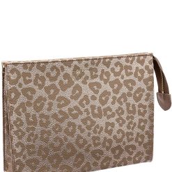 Vegan Leather Leopard Accessory Pouch