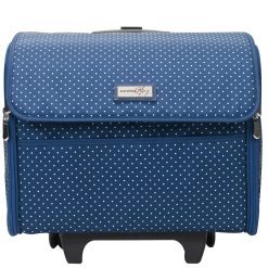 Everything Mary 16 Dots on Blue Collapsible Rolling Sewing Machine Case
