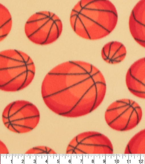 Basketball Blizzard Fleece Fabric - Image 3