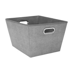 Simplify 17 Heather Gray Grommet Storage Bin With Handles