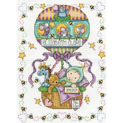Tobin 11 x 14 Balloon Ride Birth Record Counted Cross Stitch Kit