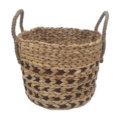 14 Water Hyacinth Woven Basket With Handles by Place   Time
