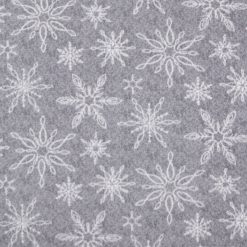 Snowflakes on Gray Anti Pill Fleece Fabric
