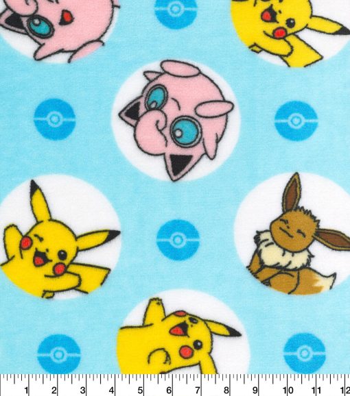 Pokemon   Friends Micro Velvet Fleece Fabric - Image 2