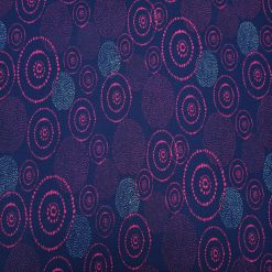 Pink Circles on Navy Quilt Cotton Fabric by Quilter s Showcase