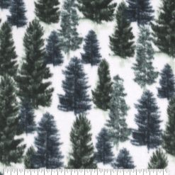 Pine Tree Forest Anti Pill Fleece Fabric