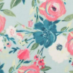 Spring Floral on Blue Anti Pill Fleece Fabric