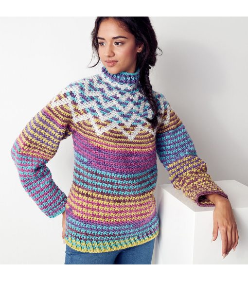 Bernat Pop! Self Striping 280yds Worsted Acrylic Yarn - Image 4