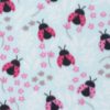 Blizzard Fleece Fabric Ladybug on Aqua