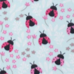 Blizzard Fleece Fabric Ladybug on Aqua